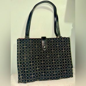 Kate Spade  shoulder bag, black & cream quilted bag with suede pink interior.